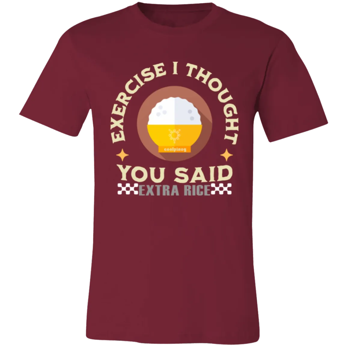 Exercise I Thought You Said Extra Rice Yellow Unisex Jersey T-Shirt