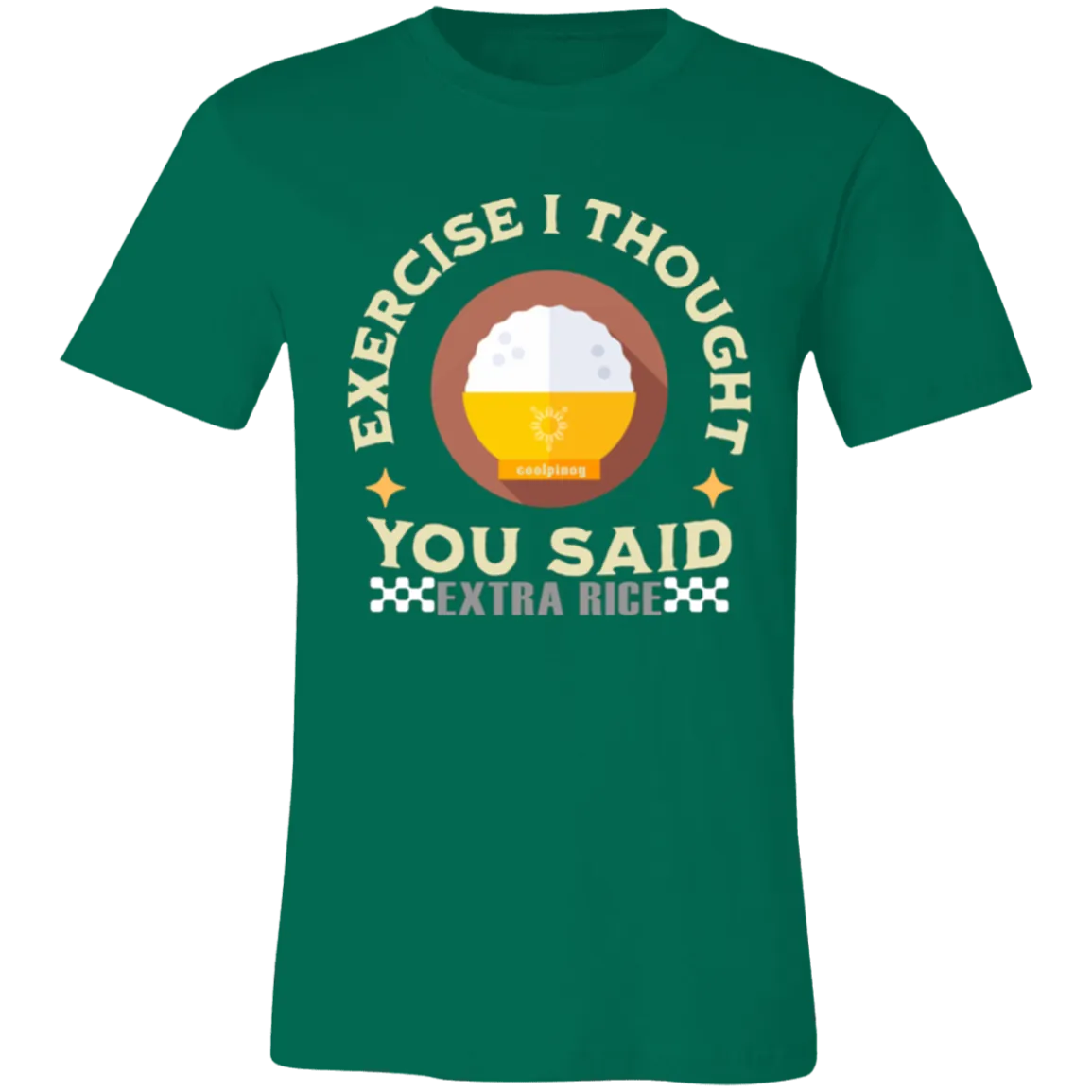 Exercise I Thought You Said Extra Rice Yellow Unisex Jersey T-Shirt