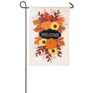 Fall Floral Welcome Garden Burlap Flag,14b8306