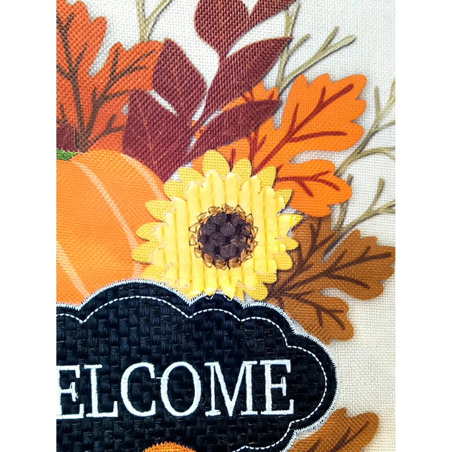 Fall Floral Welcome Garden Burlap Flag,14b8306