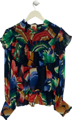Farm Rio Black Chevron Forest Blouse M
