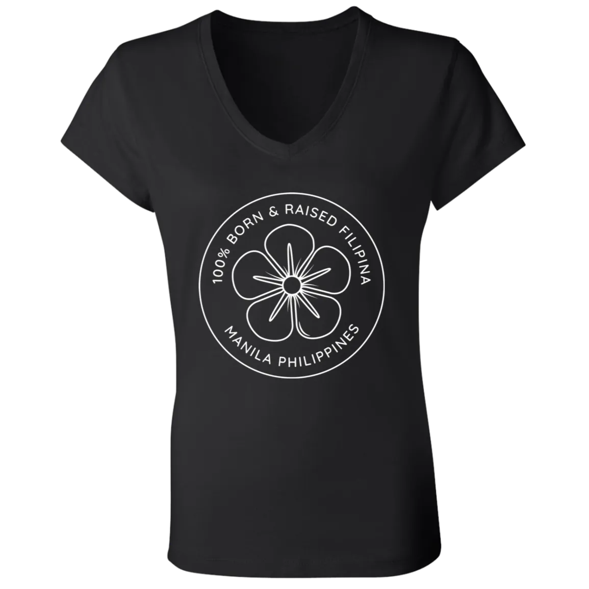 Filipina Flower Ladies' Jersey V-Neck T-Shirt