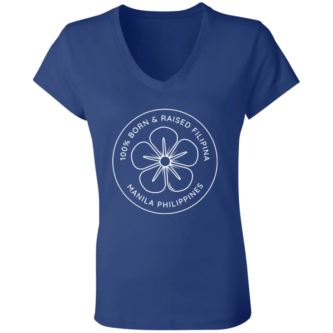 Filipina Flower Ladies' Jersey V-Neck T-Shirt