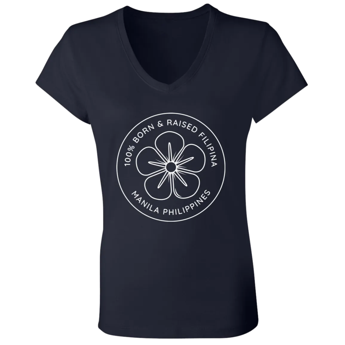 Filipina Flower Ladies' Jersey V-Neck T-Shirt