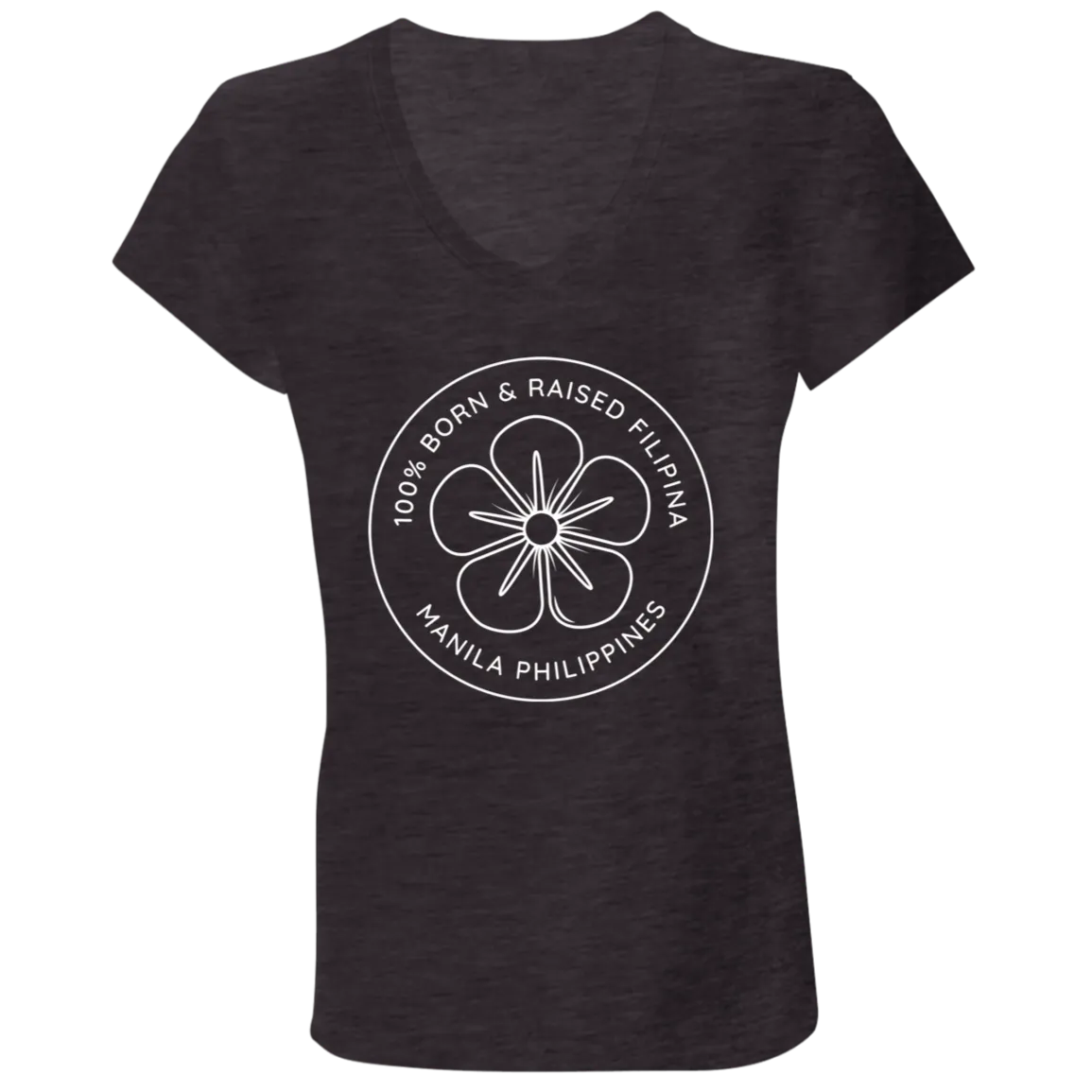 Filipina Flower Ladies' Jersey V-Neck T-Shirt