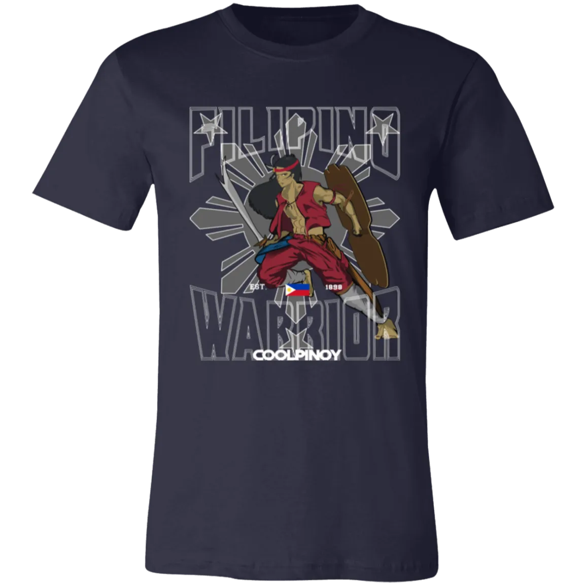 Filipino Warrior Grey Sun and Stars Unisex Jersey T-Shirt