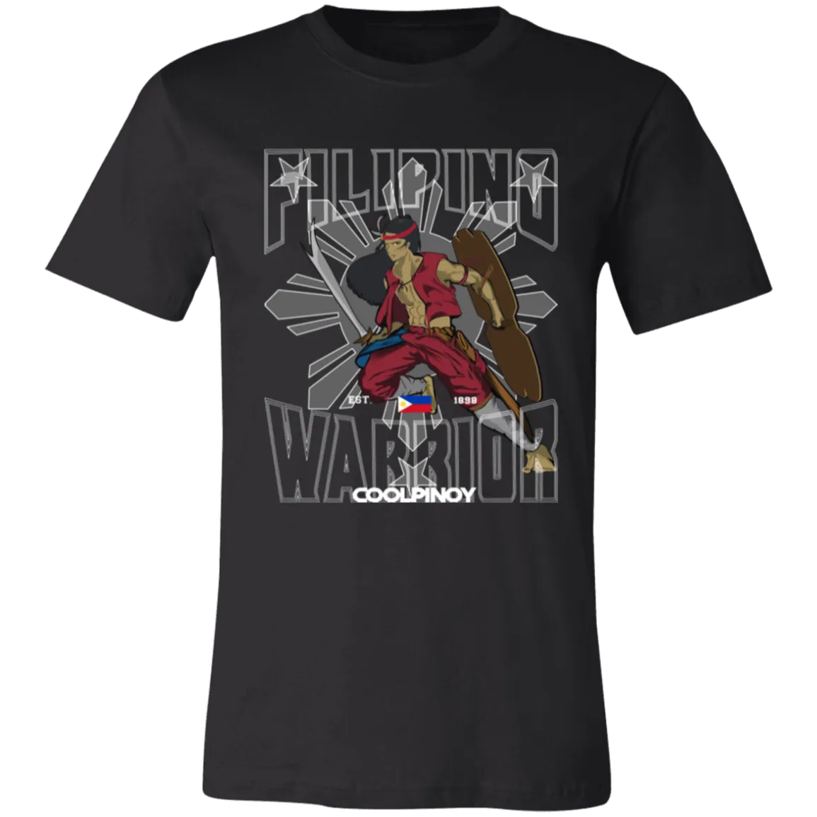 Filipino Warrior Grey Sun and Stars Unisex Jersey T-Shirt