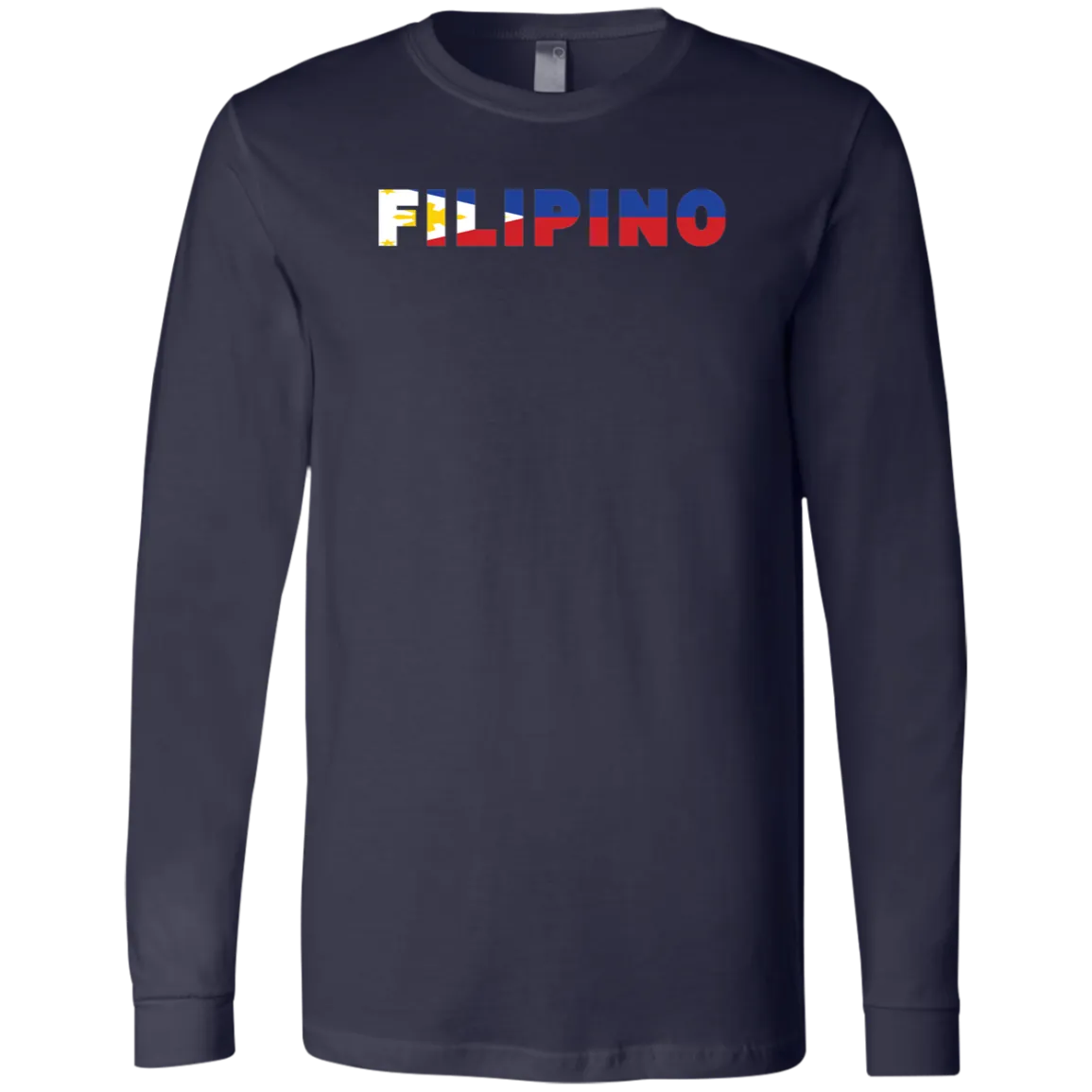 Filipino with Flag Embedded Unisex Jersey Long Sleeve T-Shirt