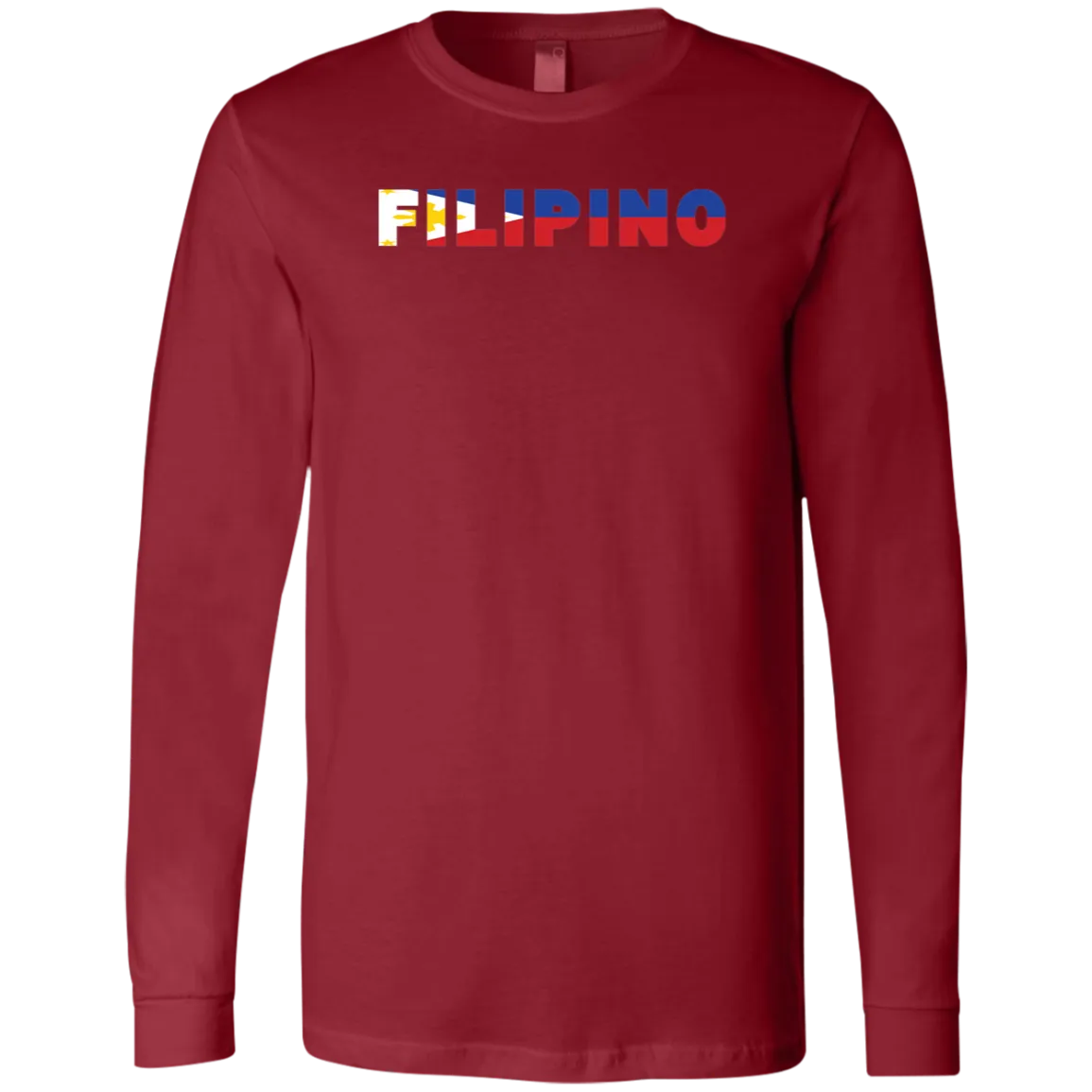 Filipino with Flag Embedded Unisex Jersey Long Sleeve T-Shirt