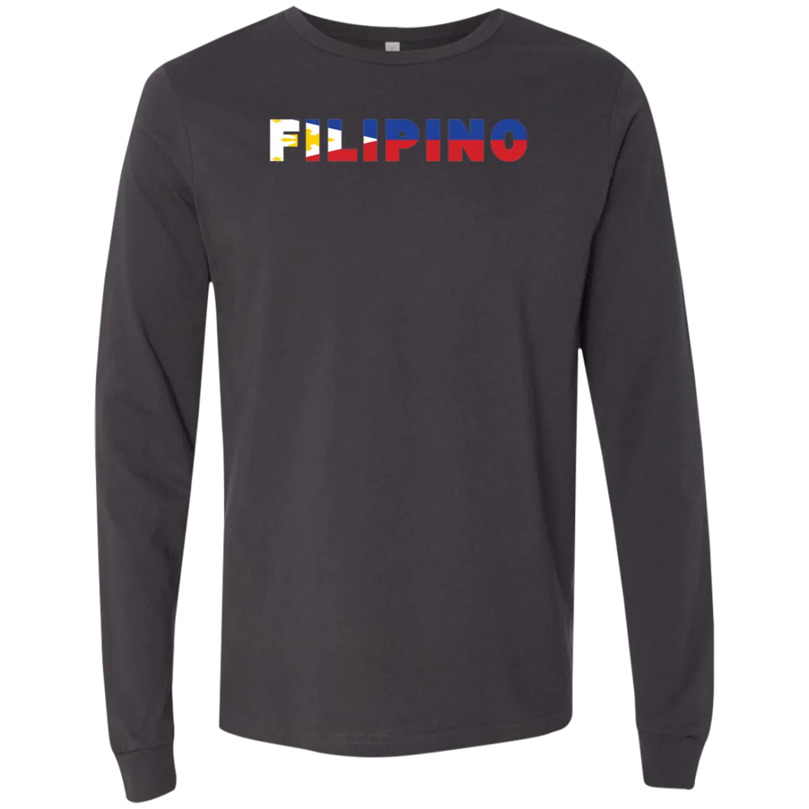 Filipino with Flag Embedded Unisex Jersey Long Sleeve T-Shirt