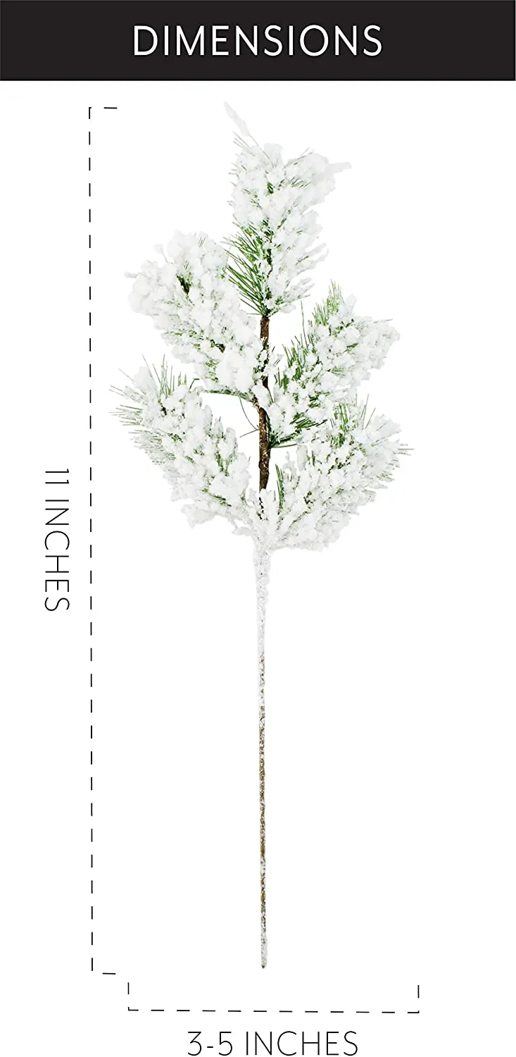 Flocked Evergreen Greenery Picks (Case of 60)