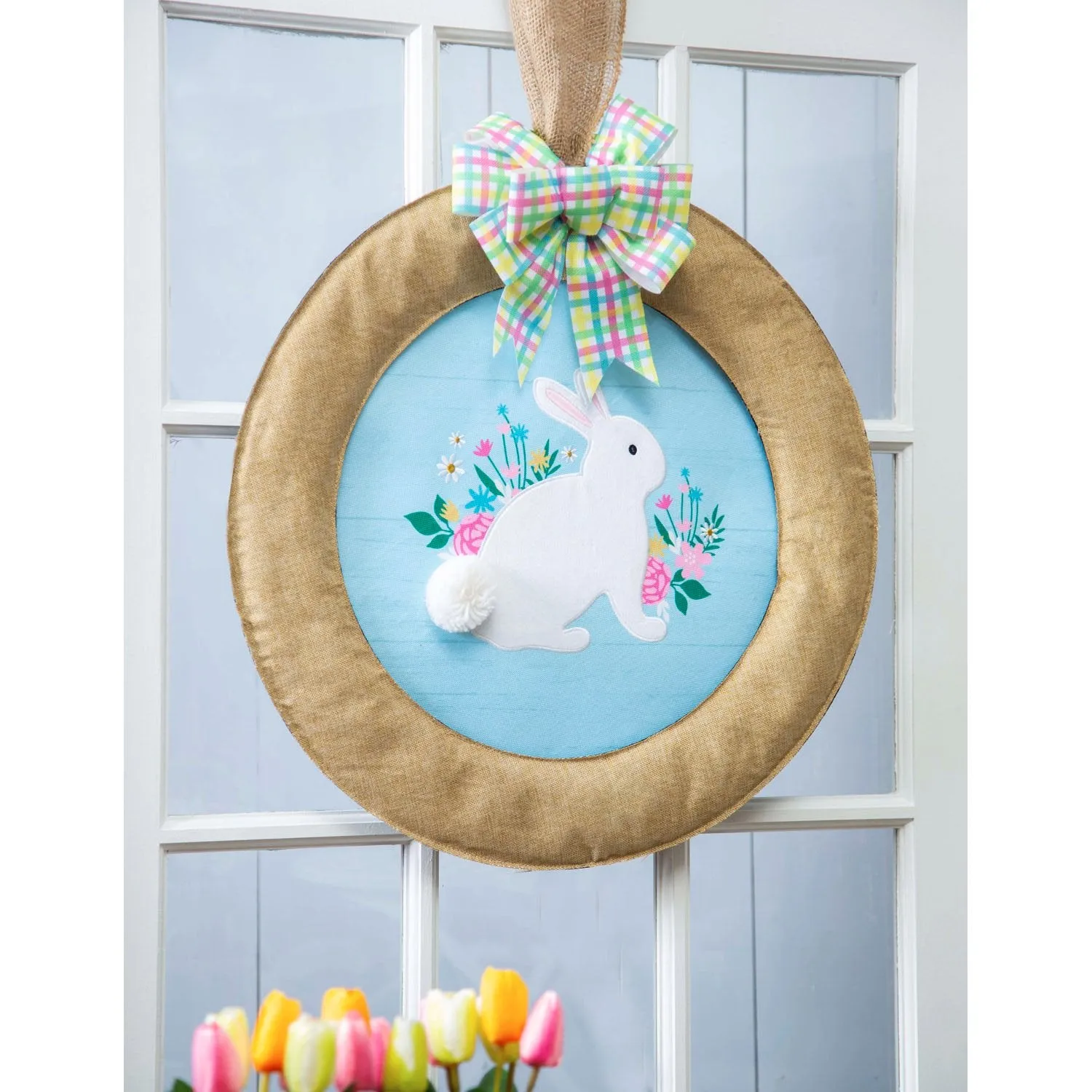 Floral Bunny Sassafras Switchable Door Décor Insert,2idi1826