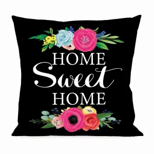 Floral Home Sweet Home Interchangeable Pillow Cover,4plc392bl