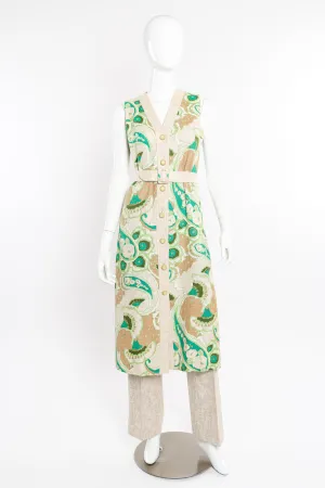 Floral Linen Duster Vest & Pant Set