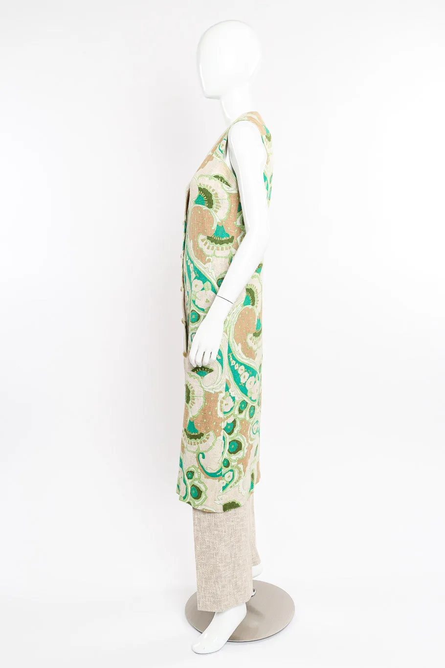 Floral Linen Duster Vest & Pant Set