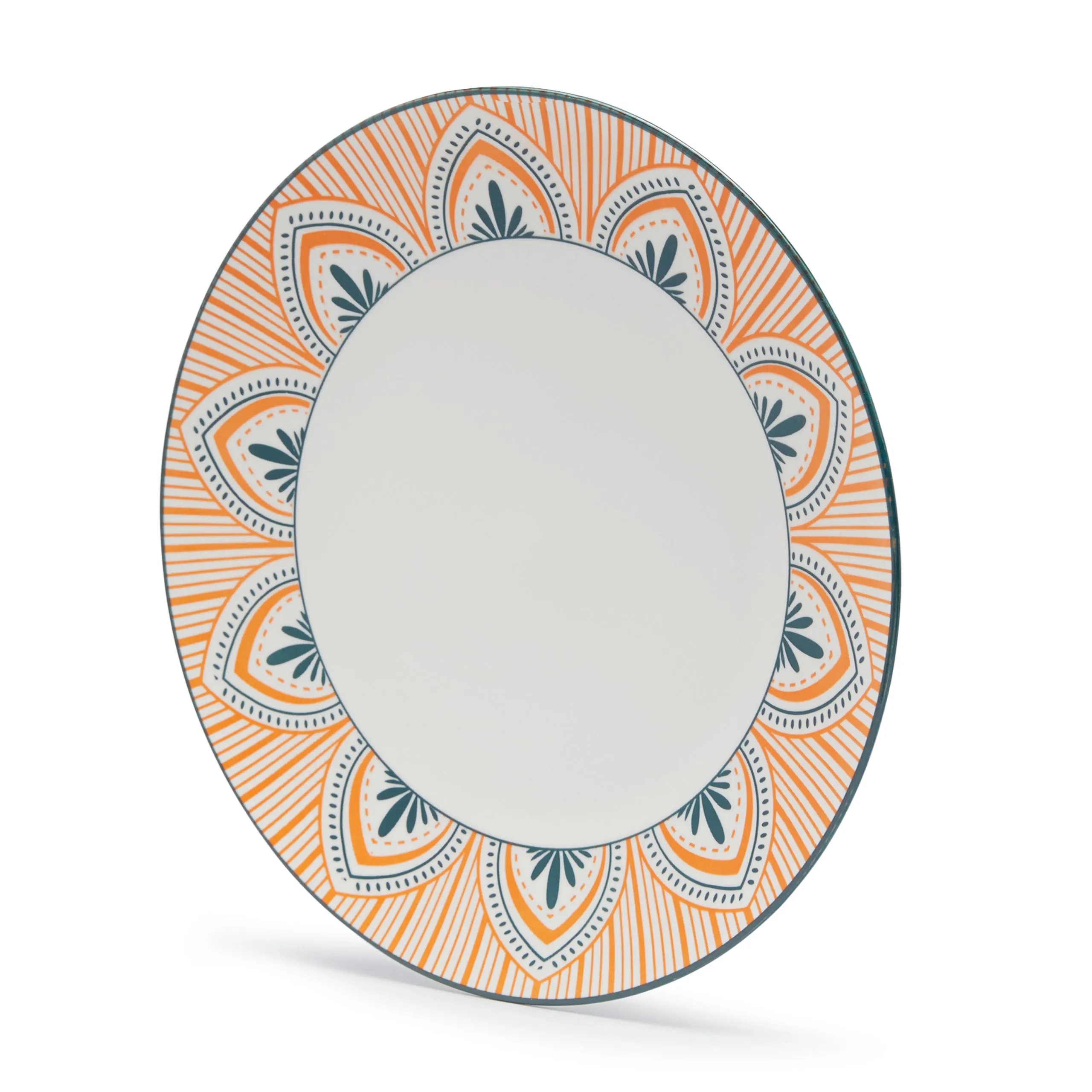 FLORAL MM KORI JHALLAR CERAMIC DINNER PLATE (27×2.5 CM)