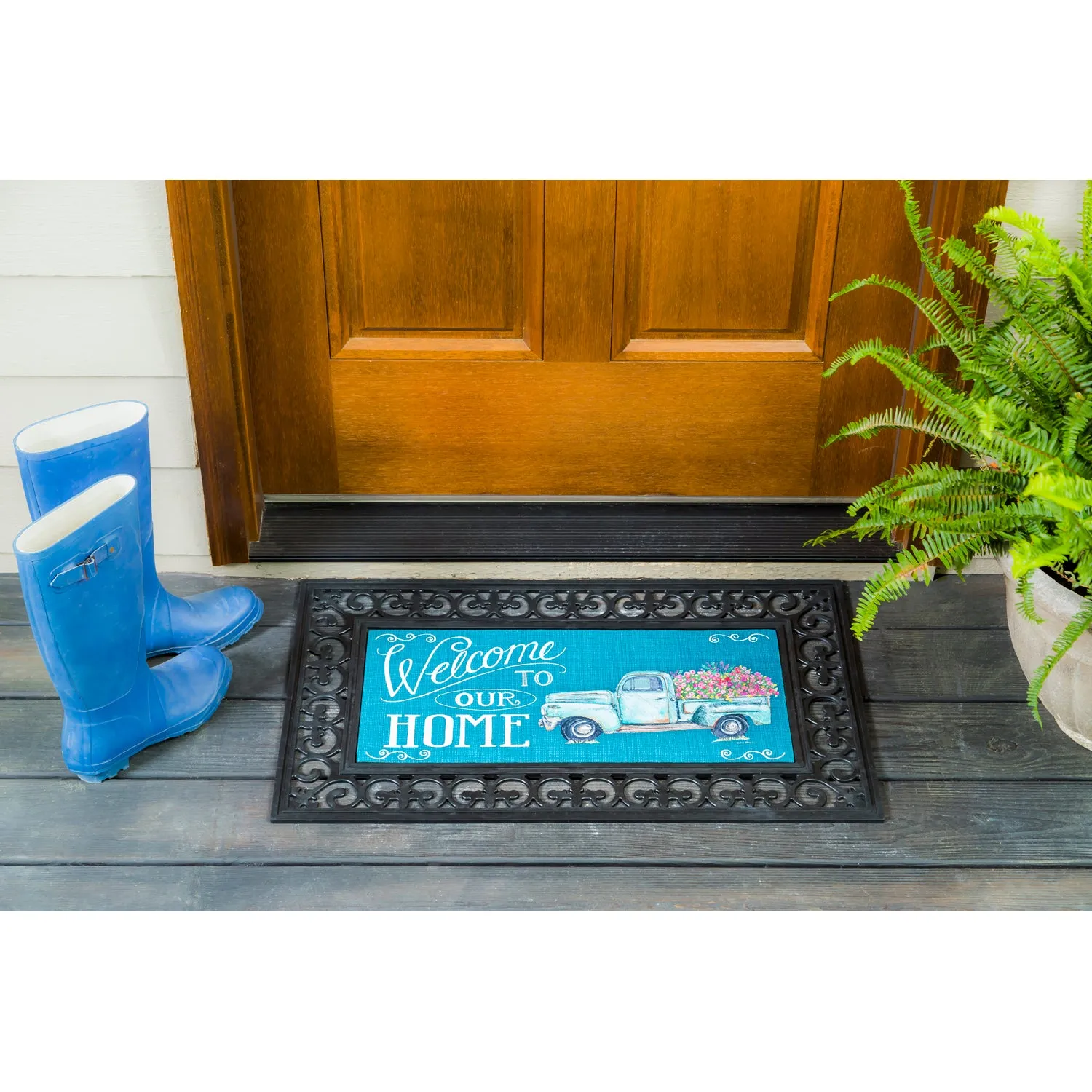 Floral Truck Welcome Sassafras Switch Mat