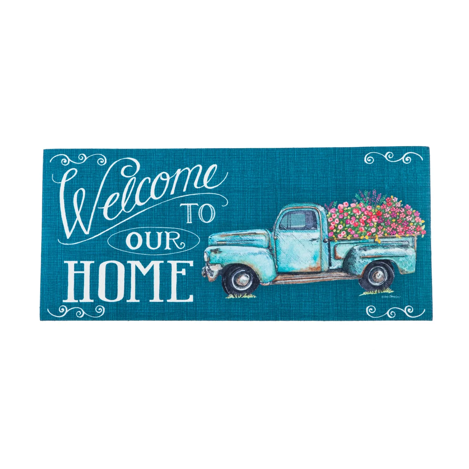 Floral Truck Welcome Sassafras Switch Mat