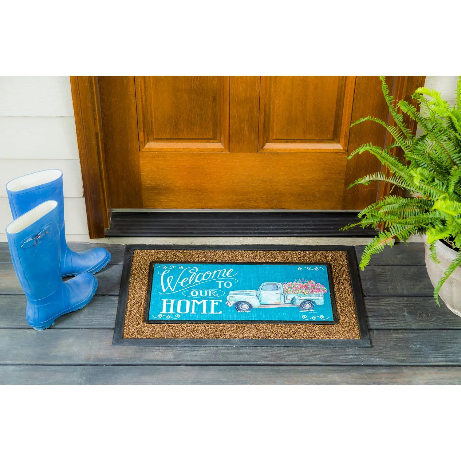 Floral Truck Welcome Sassafras Switch Mat