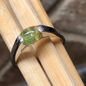 Genuine Green Tourmaline 925 Solid Sterling Silver Ring Size 6, 7, 8, 9