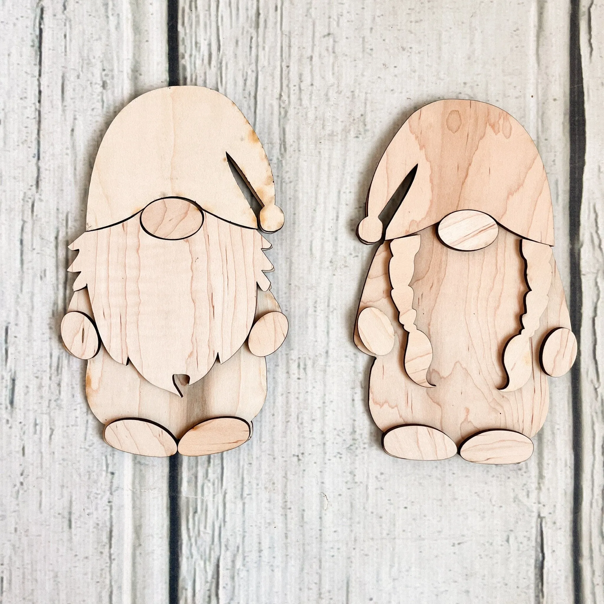 Gnome Kit Interchangeable Sign Unpainted Wood, Handmade Gnome Supplies DIY Kits for Adults