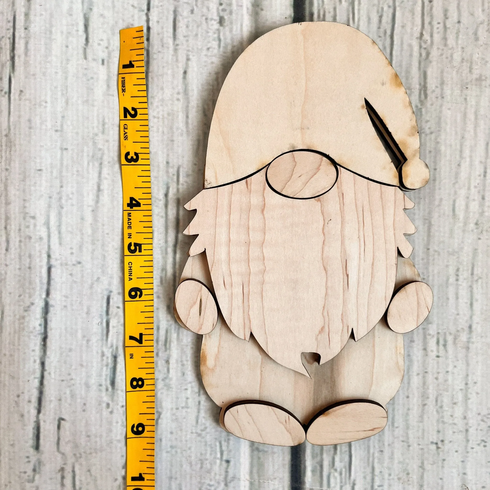 Gnome Kit Interchangeable Sign Unpainted Wood, Handmade Gnome Supplies DIY Kits for Adults