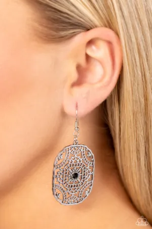 Greco-Roman Romance -  Black Earrings- Paparazzi Accessories