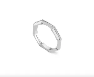 Gucci 18K White Gold Link To Love Diamond Band