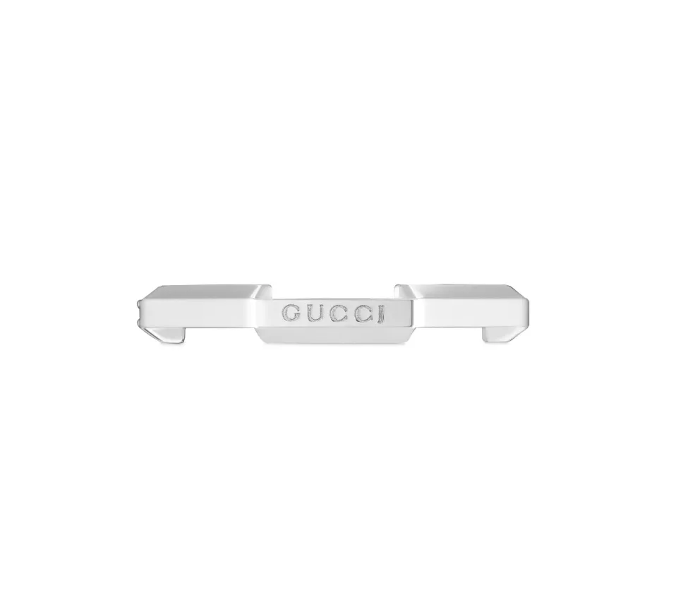 Gucci 18K White Gold Link To Love Diamond Band
