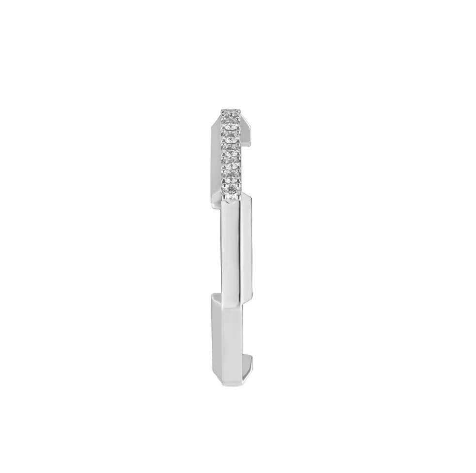 Gucci 18K White Gold Link To Love Diamond Band