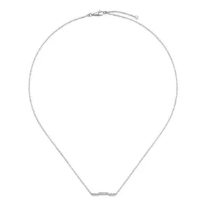 Gucci 18K White Gold Link To Love Diamond Bar Necklace