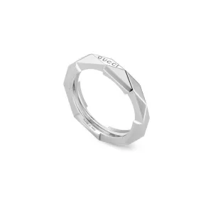 Gucci 18K White Gold Link to Love Studded Band