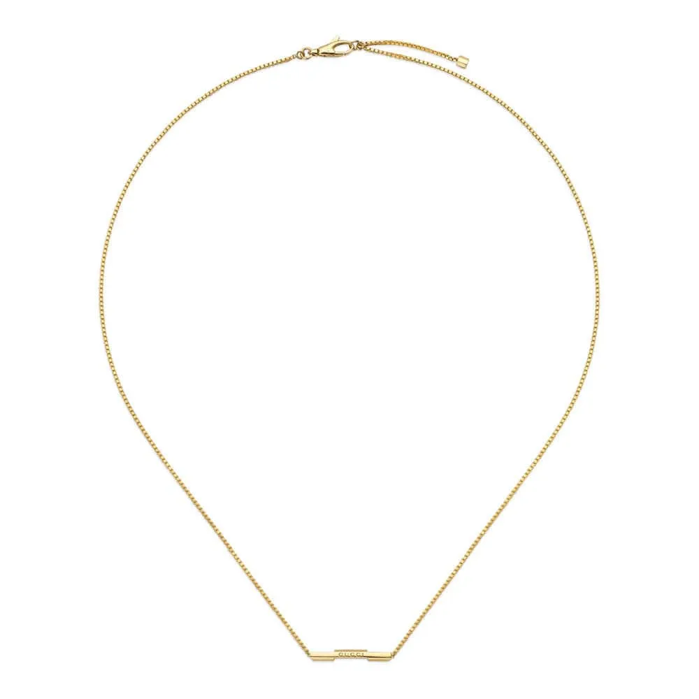 Gucci 18K Yellow Gold Link To Love Bar Necklace