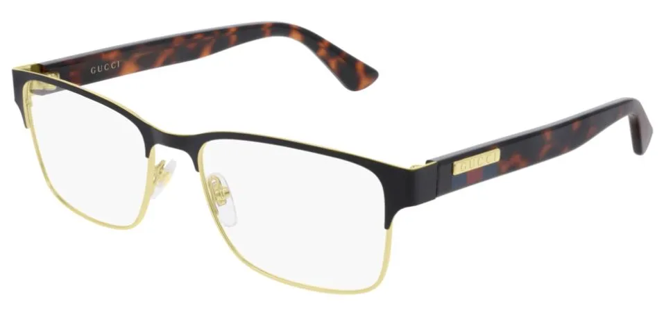 Gucci Eyeglasses GG0750O 002 Havana Gold Acetate Metal Italy Made