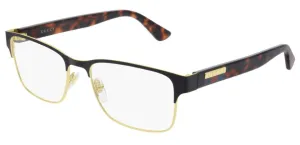 Gucci Eyeglasses GG0750O 002 Havana Gold Acetate Metal Italy Made