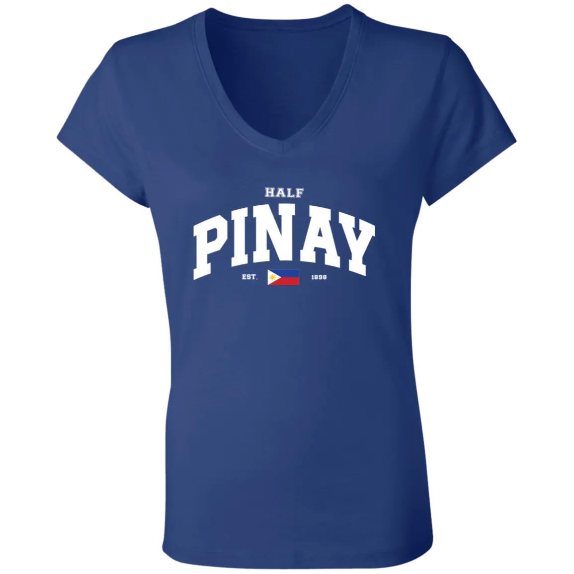 Half Pinay Ladies' Jersey V-Neck T-Shirt