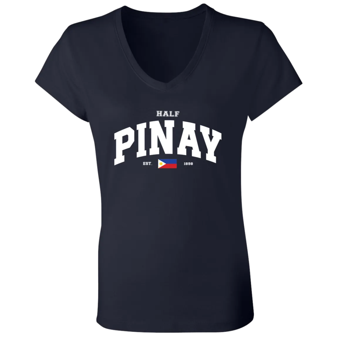 Half Pinay Ladies' Jersey V-Neck T-Shirt
