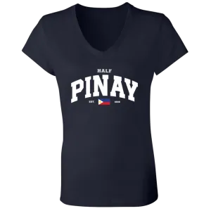 Half Pinay Ladies' Jersey V-Neck T-Shirt