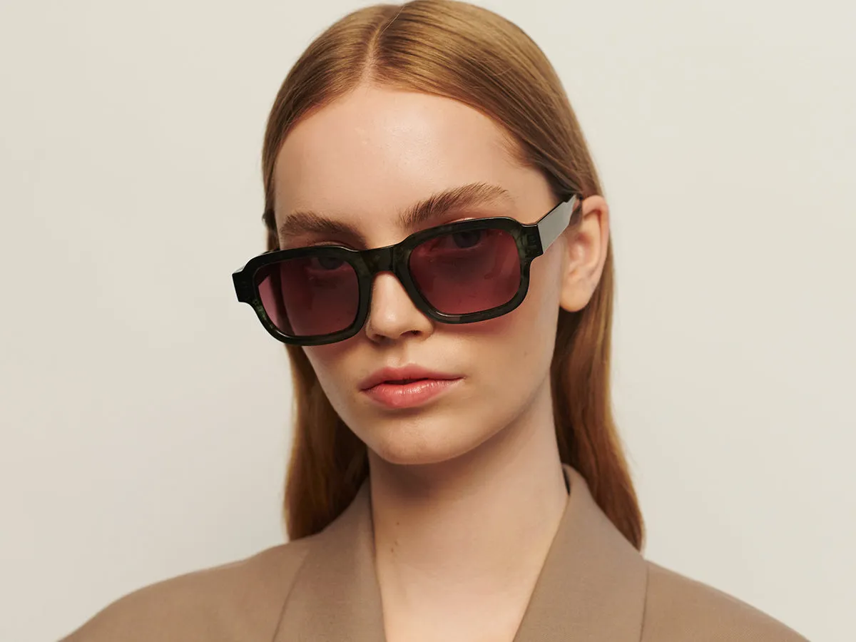 Halo Sunglasses - Green Marble Transparent