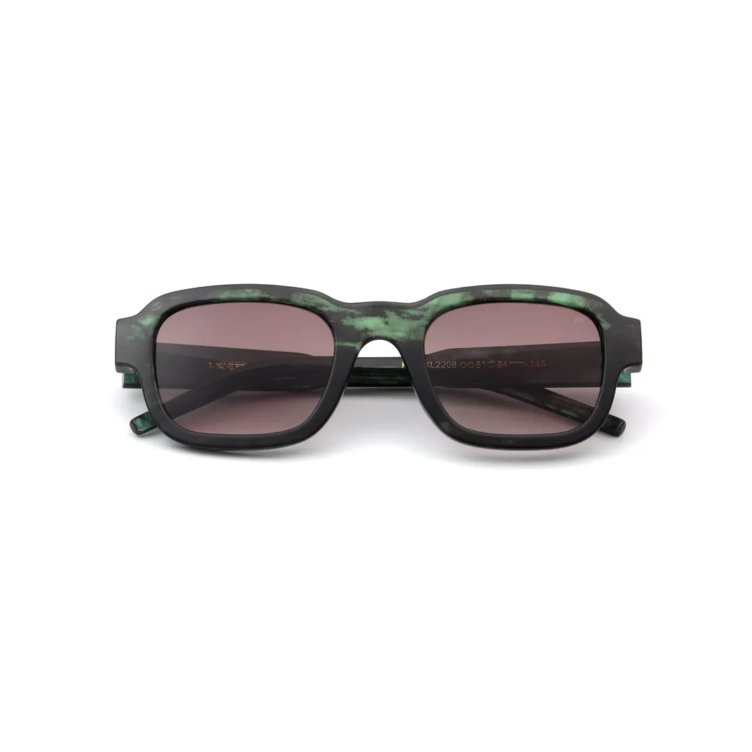 Halo Sunglasses - Green Marble Transparent