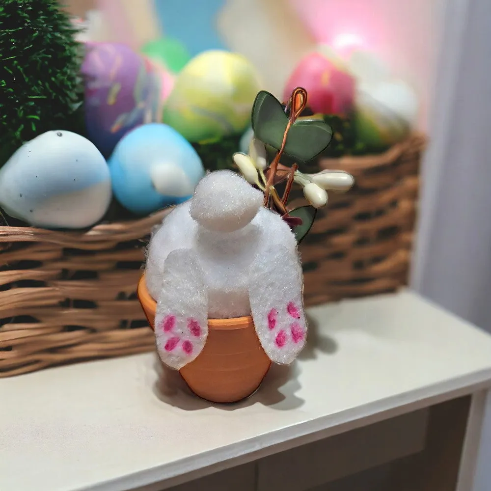 Handmade Bunny in a Flowerpot Easter Decoration