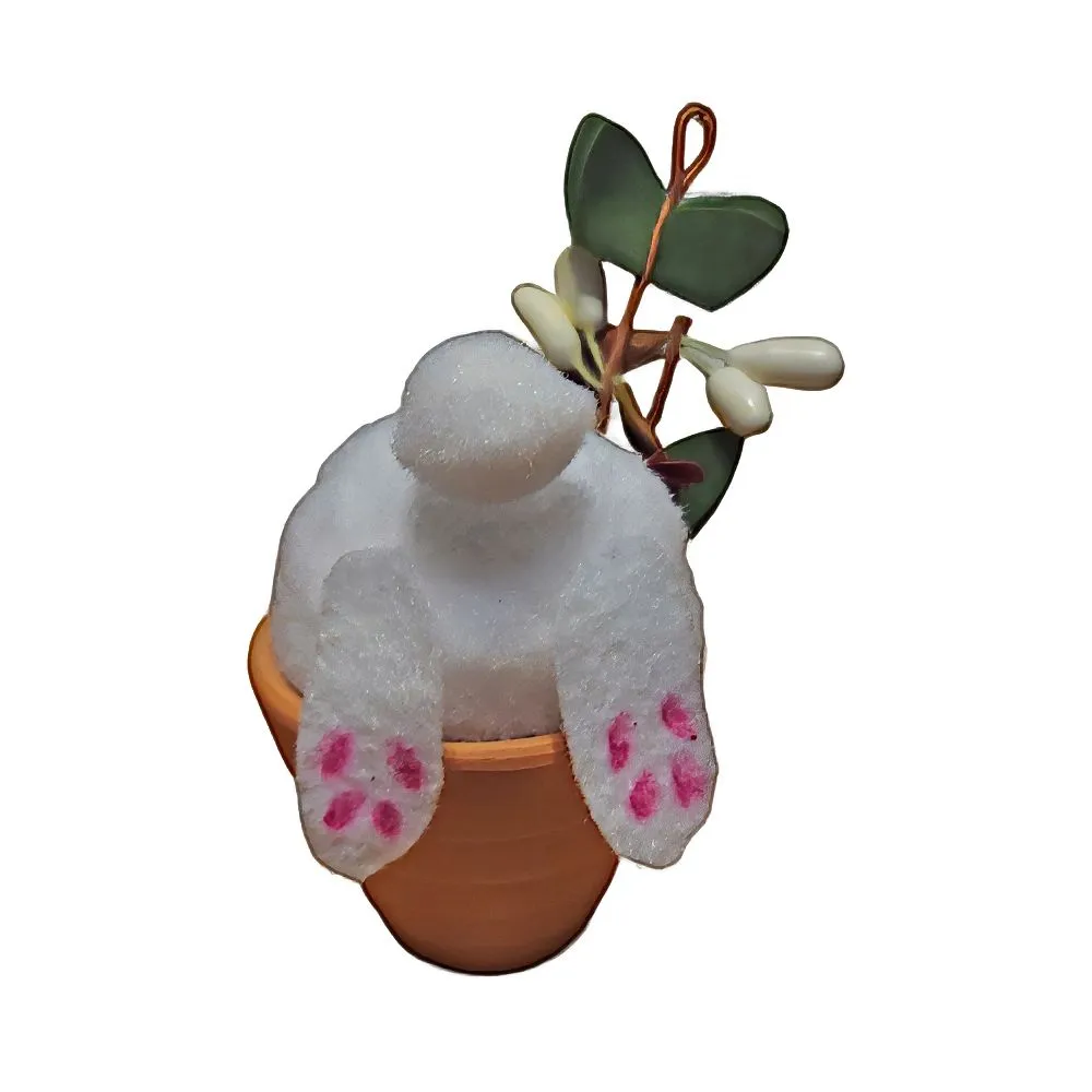 Handmade Bunny in a Flowerpot Easter Decoration