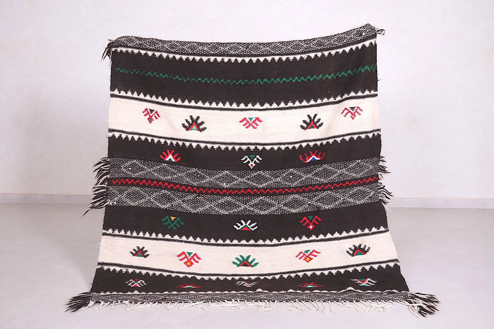 Handwoven Kilim 4.4 x 4.6 Feet – Traditional Berber Rug