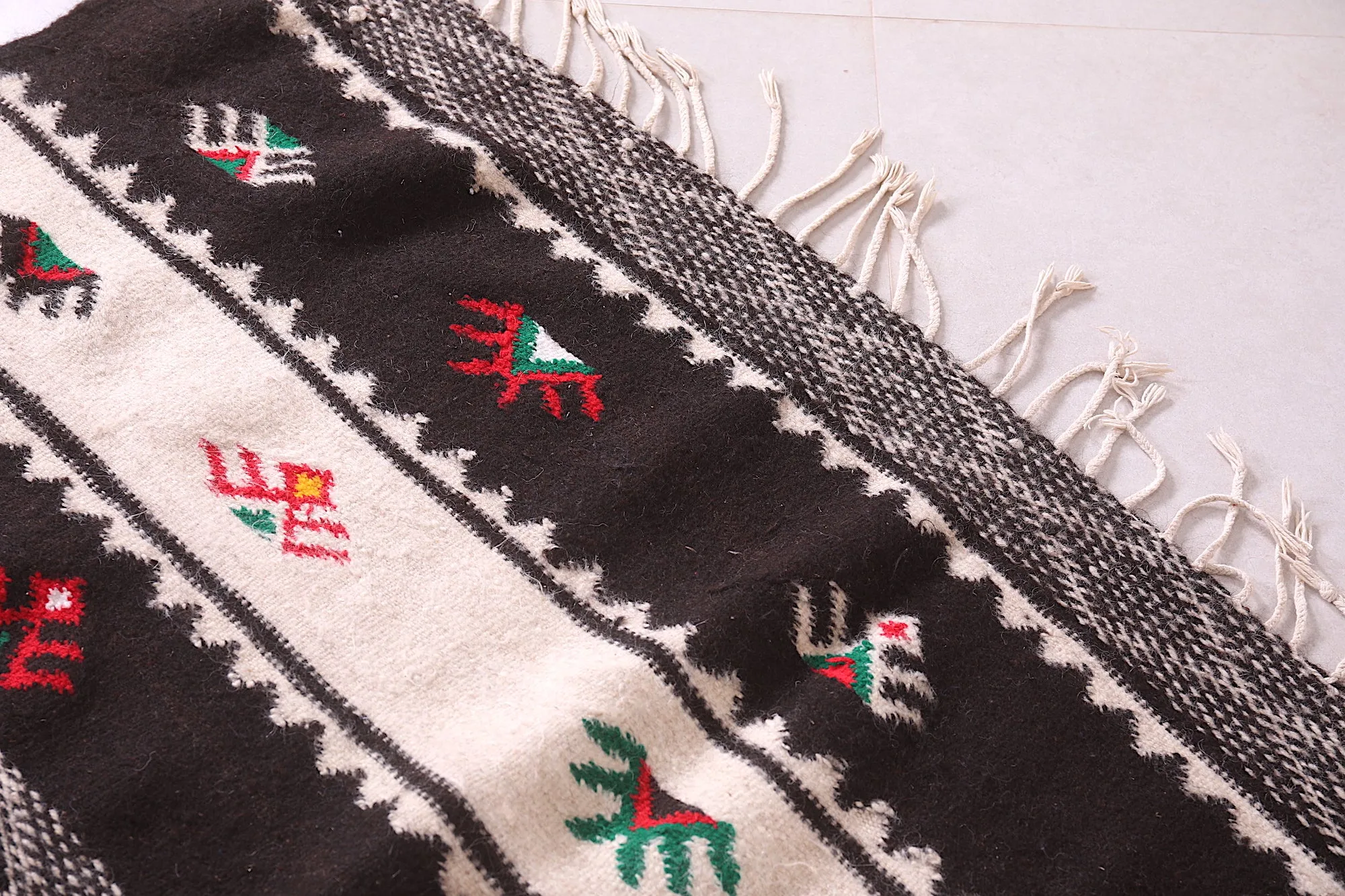 Handwoven Kilim 4.4 x 4.6 Feet – Traditional Berber Rug