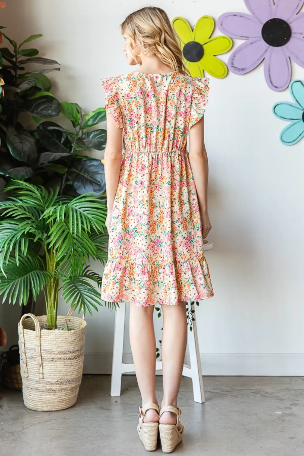 Hazel Blues® |  Heimish Floral Ruffled V-Neck Dress