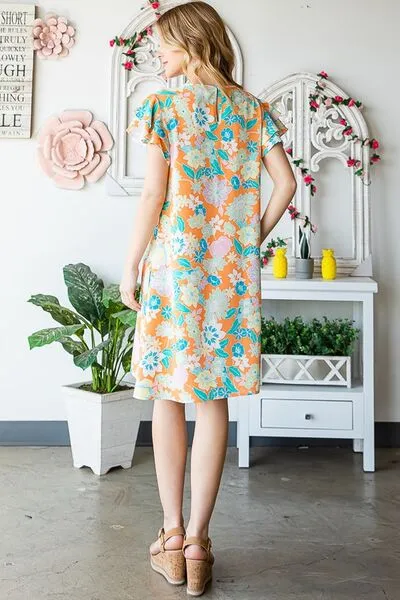 Hazel Blues® | Heimish Ruffled Short Sleeve Floral Mini Dress