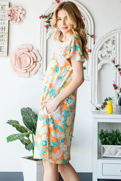 Hazel Blues® | Heimish Ruffled Short Sleeve Floral Mini Dress