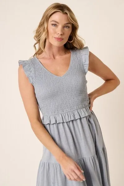 Hazel Blues® |  Mittoshop Smocked Ruffled Tiered Midi Dress