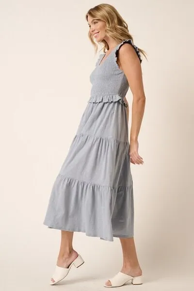 Hazel Blues® |  Mittoshop Smocked Ruffled Tiered Midi Dress