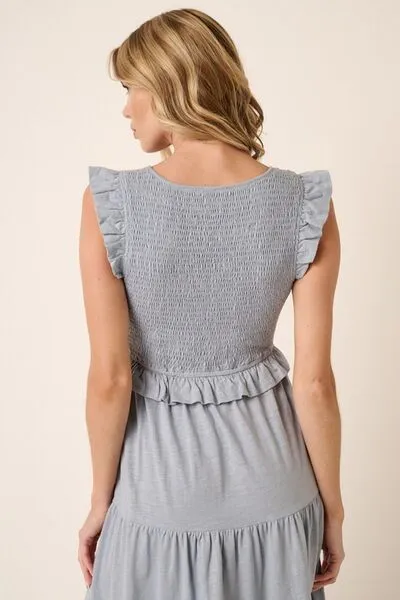 Hazel Blues® |  Mittoshop Smocked Ruffled Tiered Midi Dress